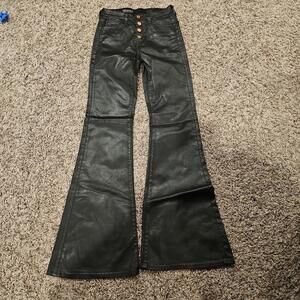 Adriano Goldschmied AG Quinne Flare Jeans Womens 26R Black Coated High Rise